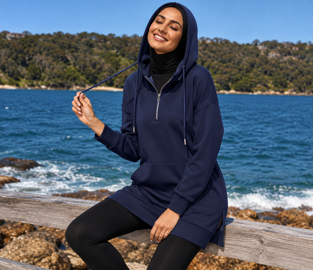Hoodie Quarter Zip Top