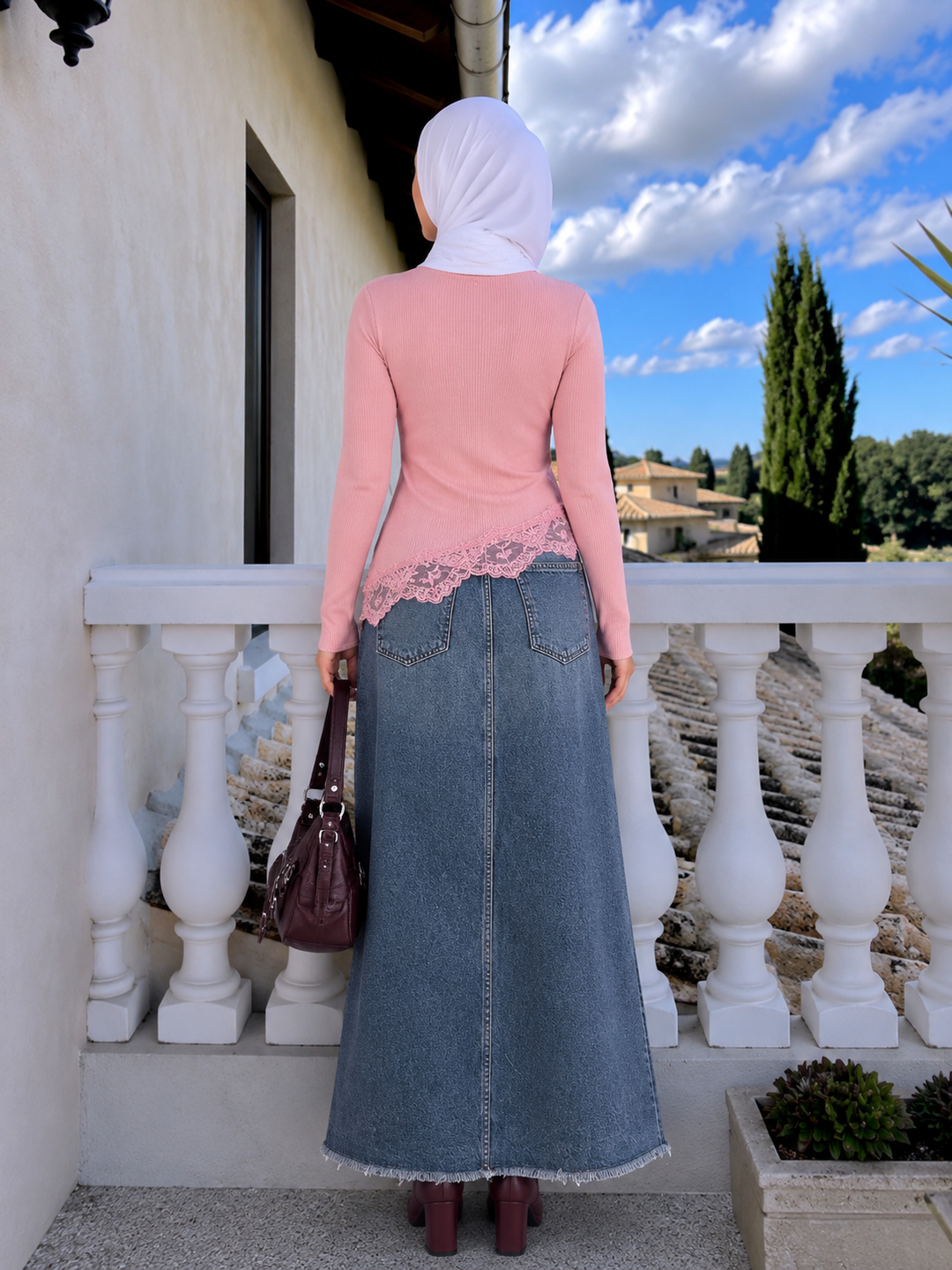 Denim Maxi Skirt