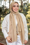 Camel Modal Fringe Edge Hijab
