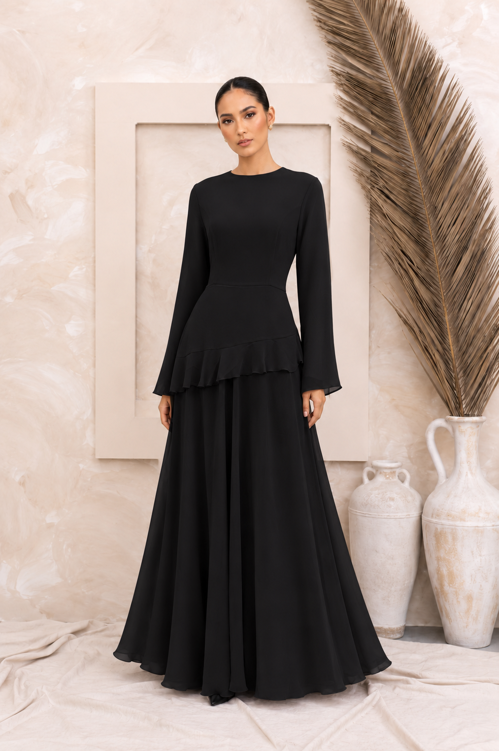 Black Long Sleeve Maxi Dress