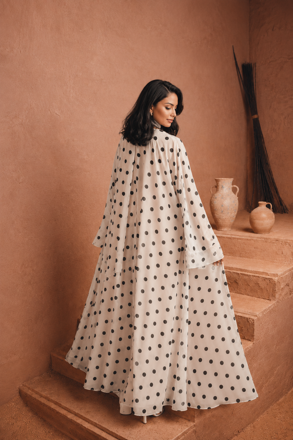 Polka Dots Abaya and Hijab Set