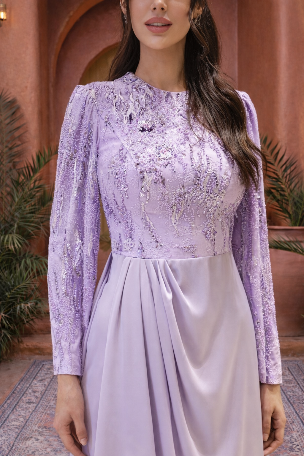 Zara Beaded Satin Gown