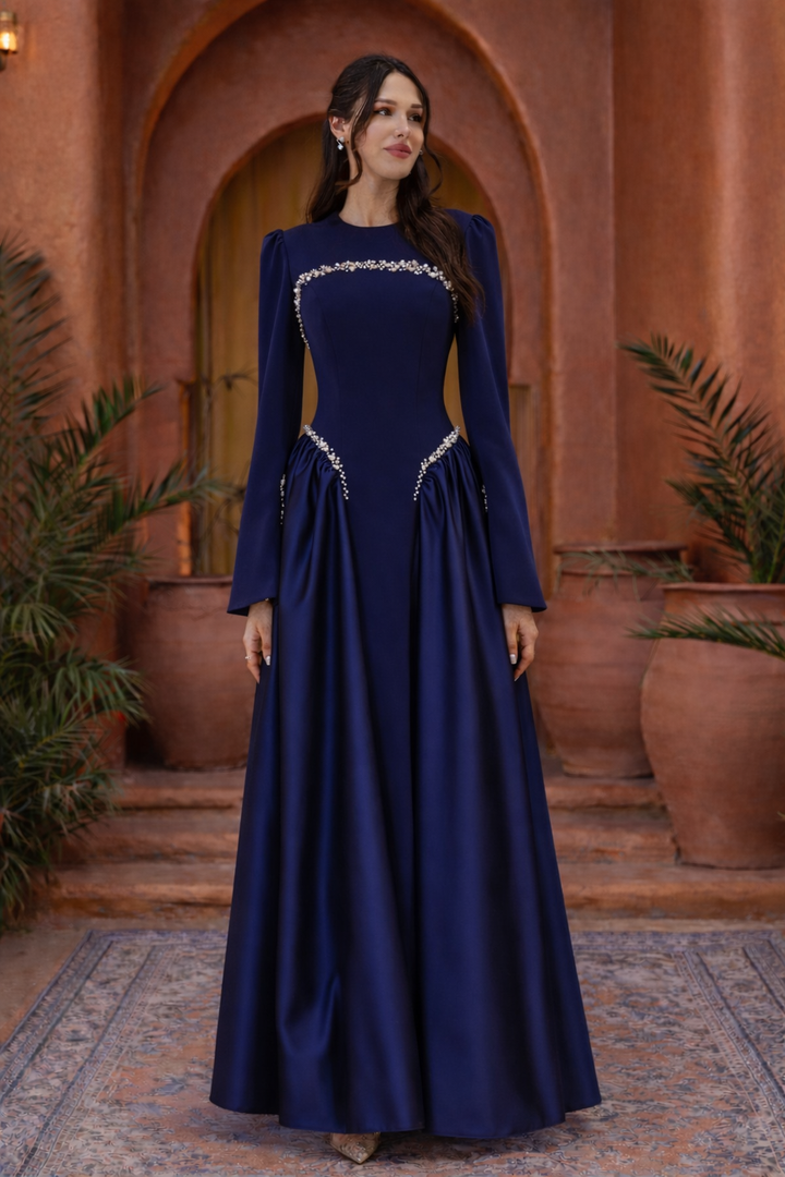 Satin Drop Waist Gown