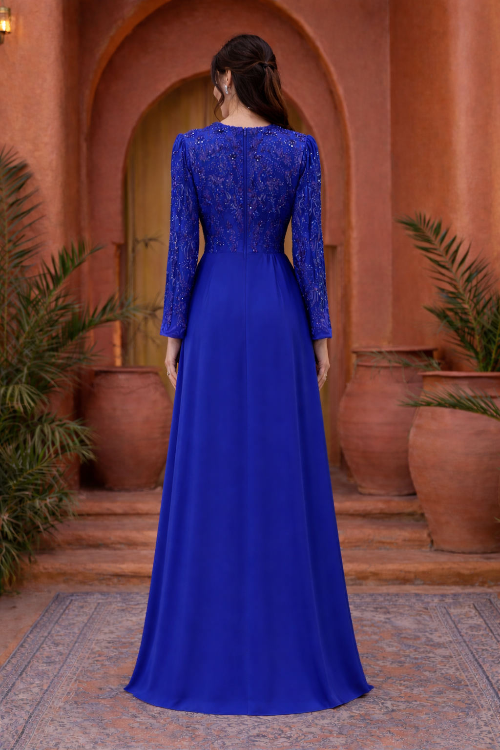 Zara Beaded Satin Gown