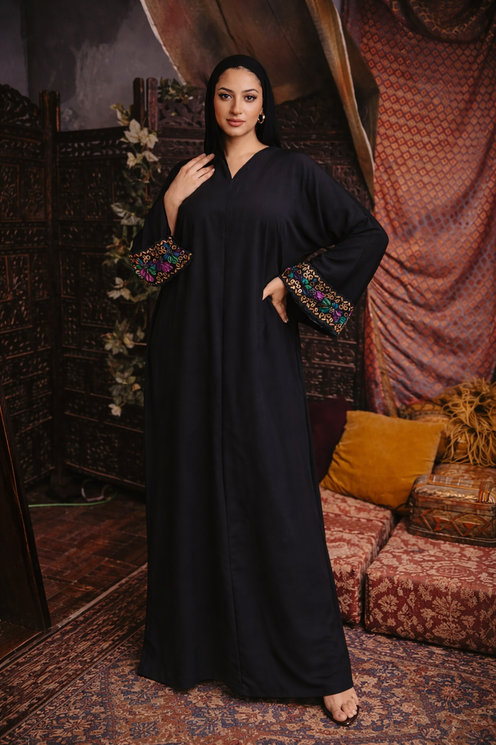 Multicolor Sequin Open Abaya