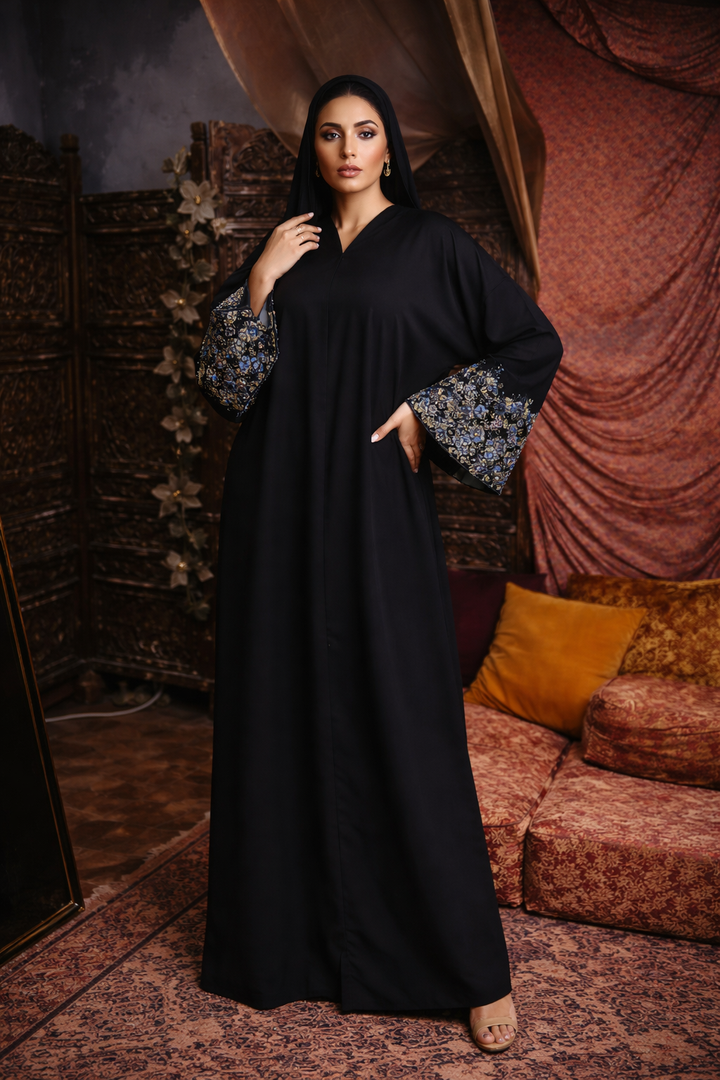 Multicolor Sequin Open Abaya