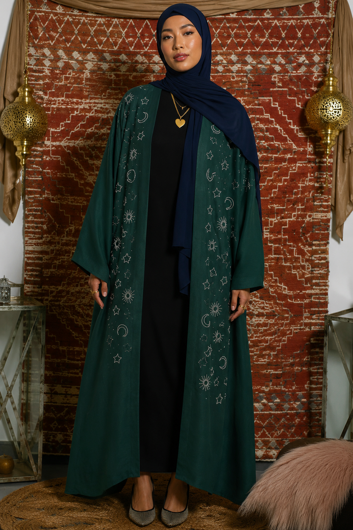 Moon Kaftan Open Front Abaya