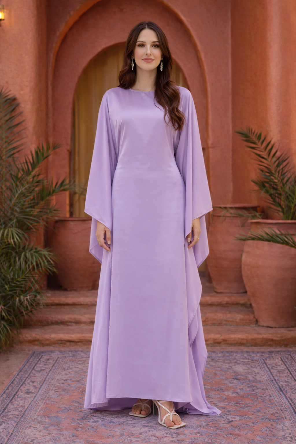 Purple Satin Butterfly Kaftan