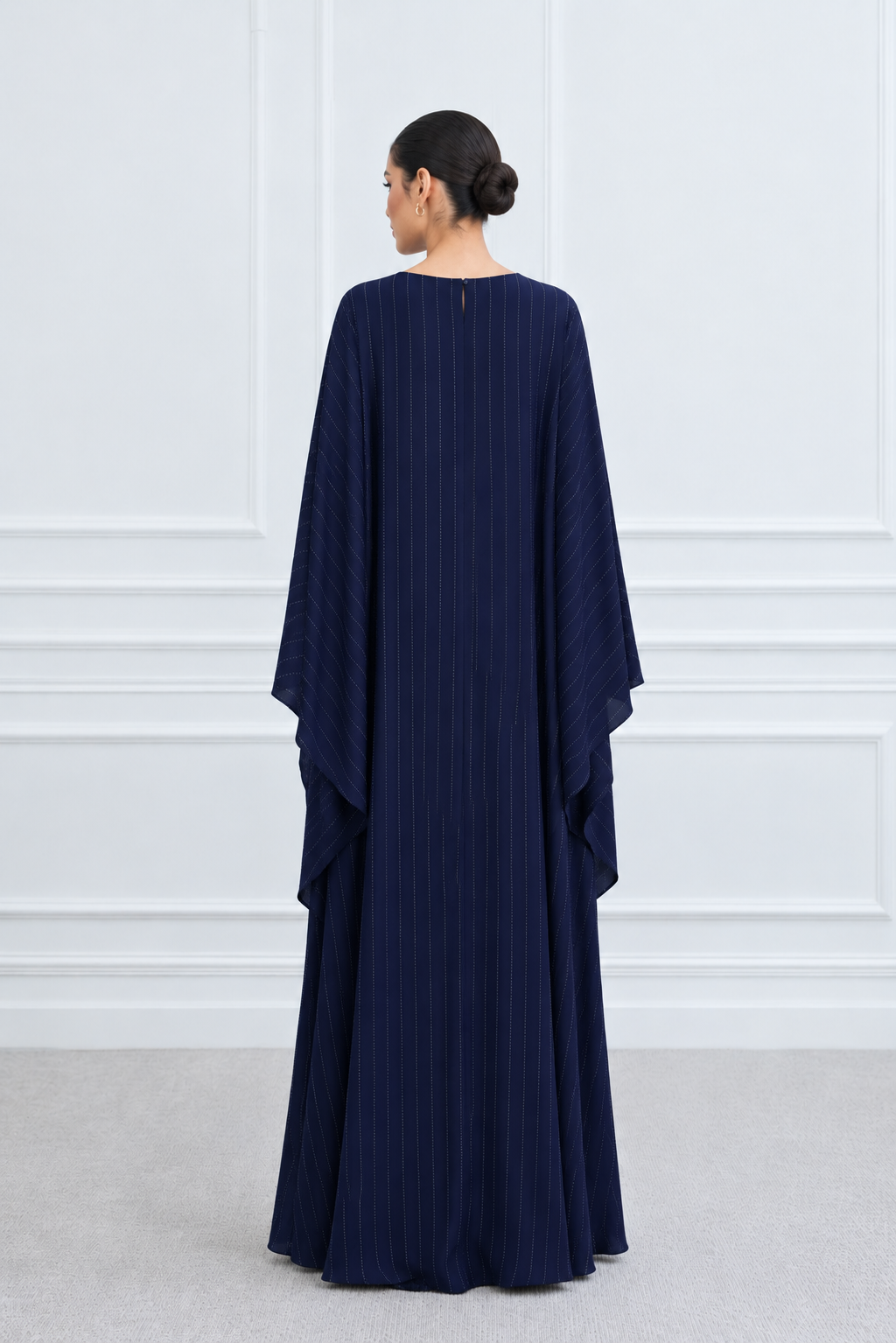 Navy Bedazzled Butterfly Abaya