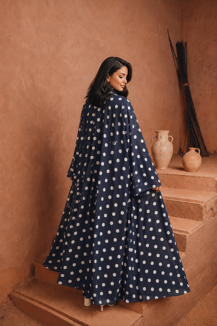 Polka Dots Abaya and Hijab Set