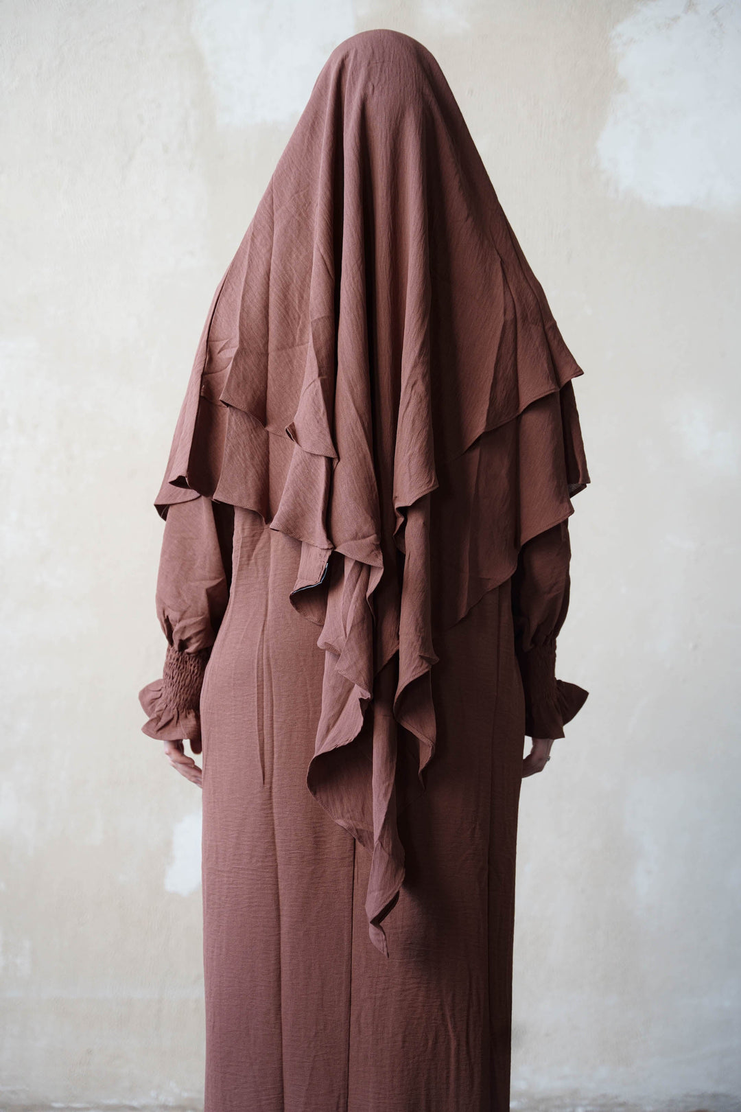 Coffee Double Layer Khimar - Coffee