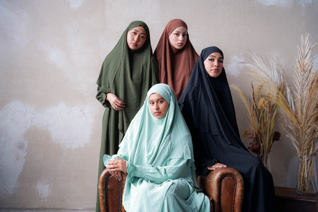 Coffee Double Layer Khimar - Coffee