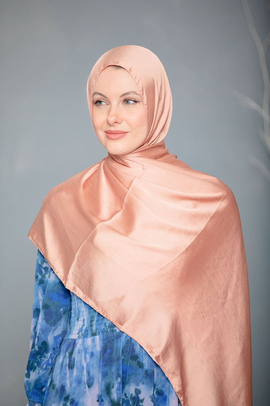 Coral Shimmer Hijab Head Scarf