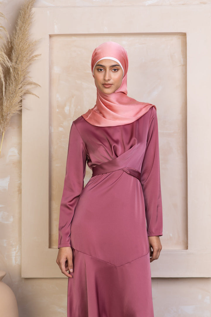 Coral Shimmer Hijab Head Scarf