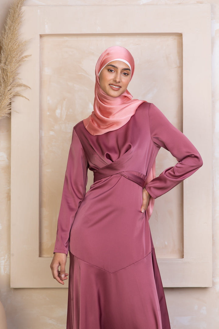 Coral Shimmer Hijab Head Scarf