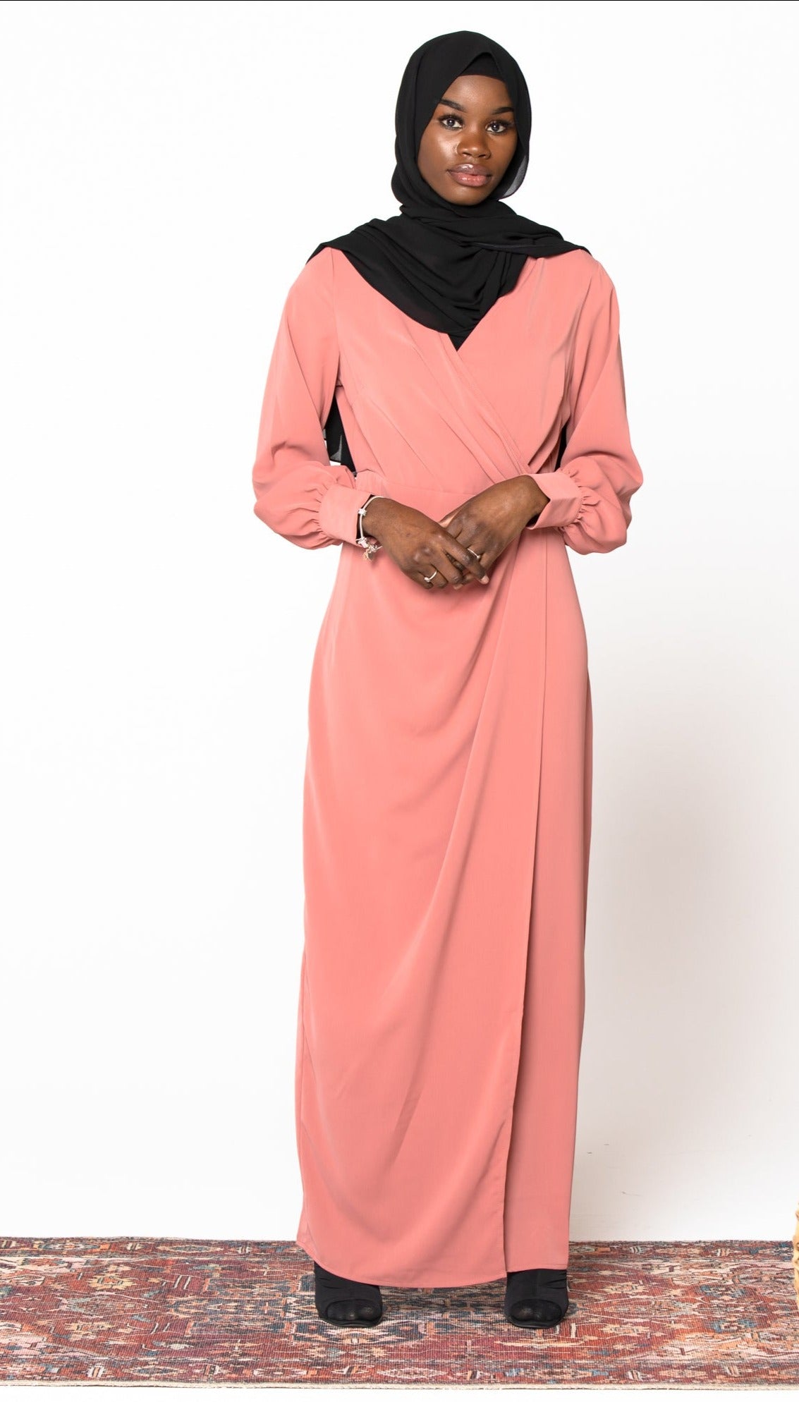 Coral Wrap Maxi Dress – Urban Modesty