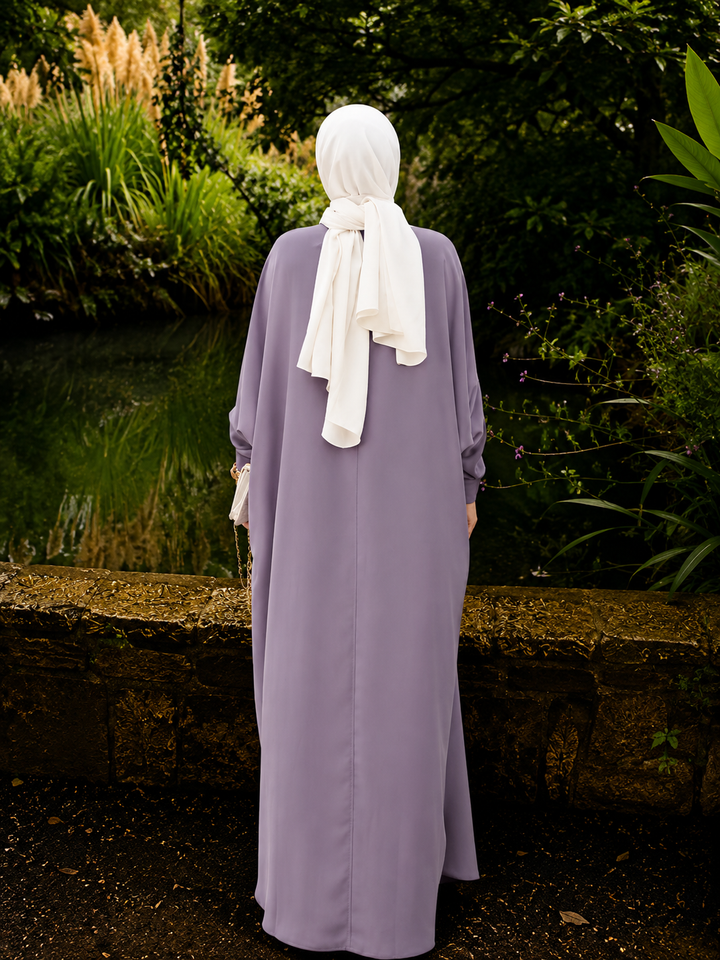 Lilac Button Down Abaya