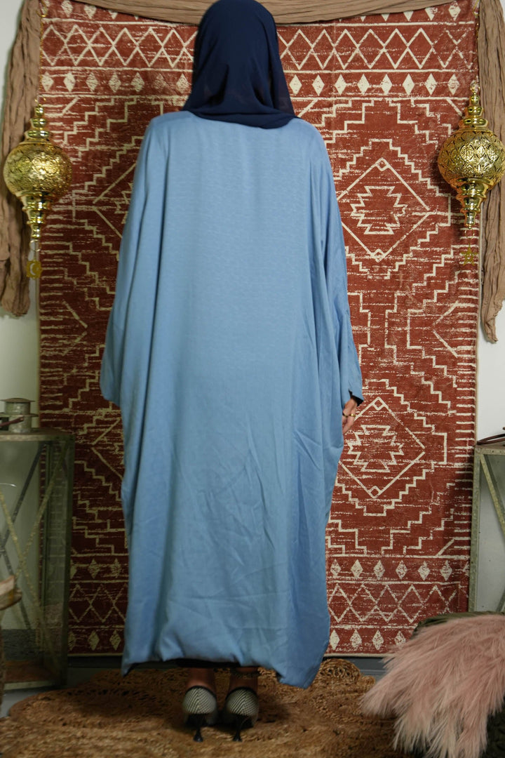 Blue Reversible Kaftan Open Front Abaya - Urban Modesty