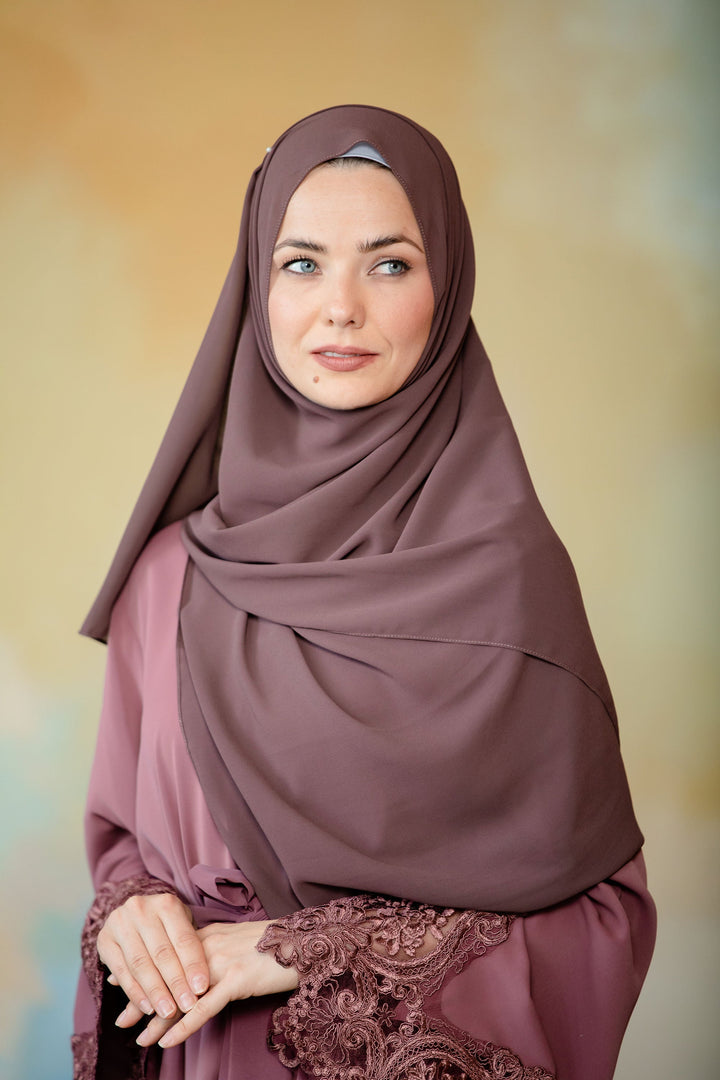 Dark Brown Chiffon Hijab