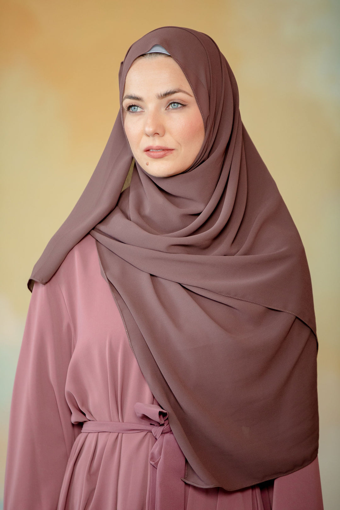 Dark Brown Chiffon Hijab