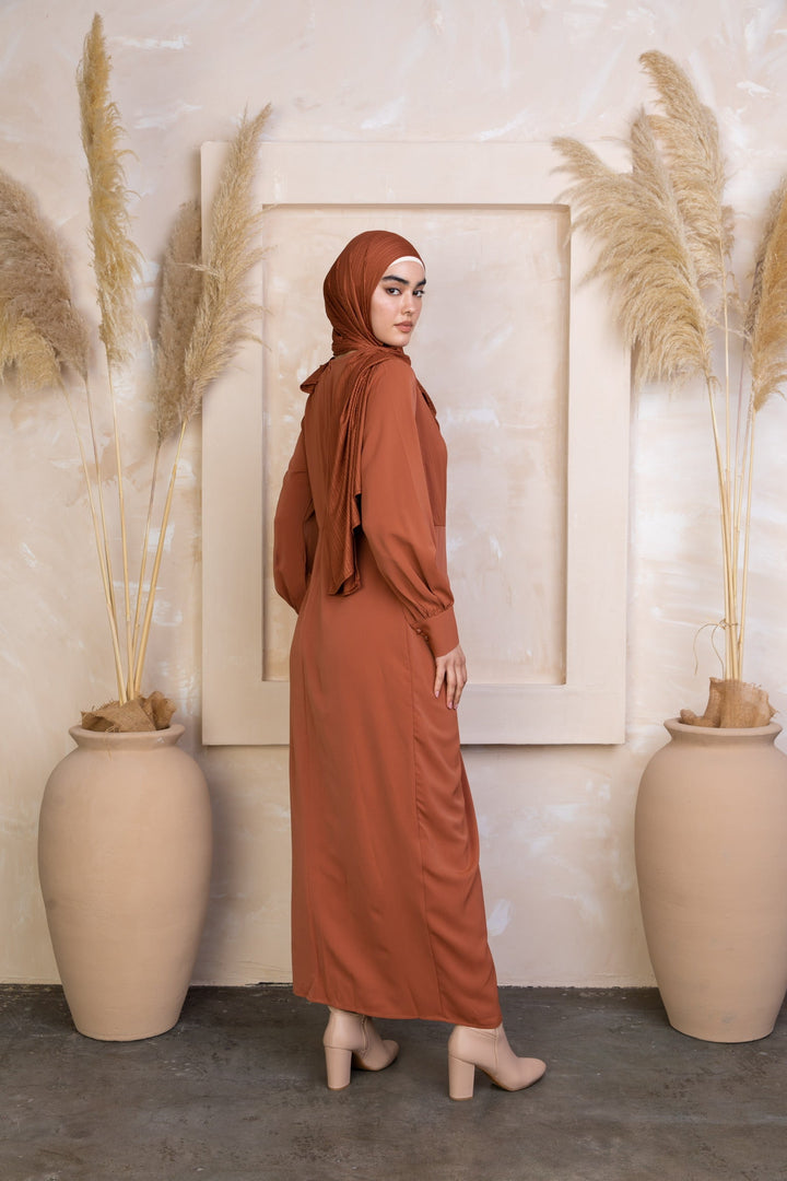 Deep Cider Wrap Maxi Dress