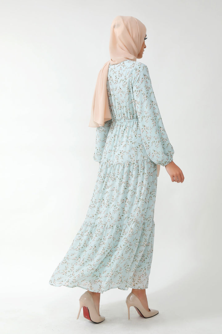 Dreamy Blue Floral Tiered Maxi Dress-PREORDER