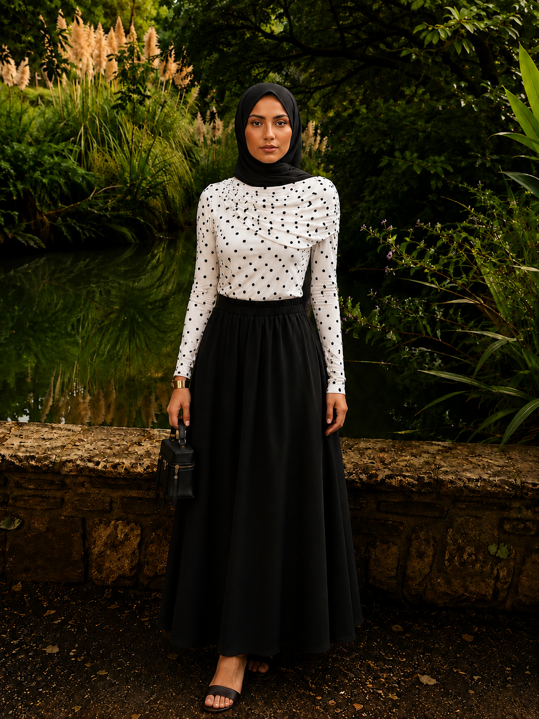 Black Pocket Maxi Skirt