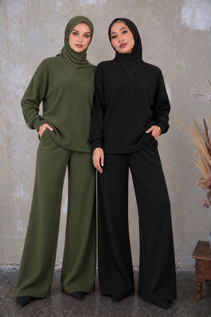 Black Knit and Pant Set