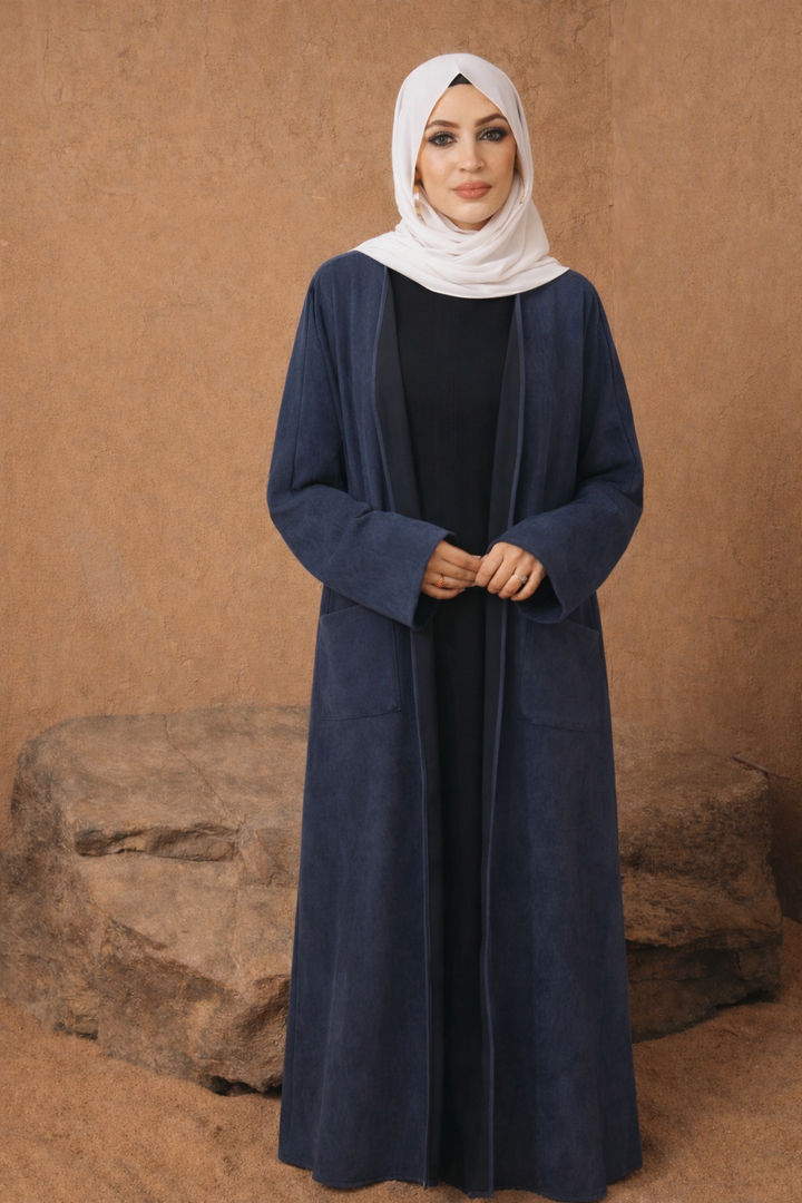 Suede Velvet Thick Open Abaya