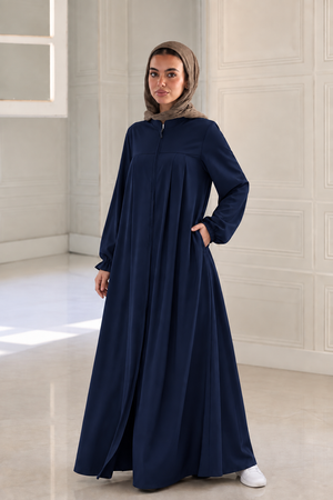 Navy Zipper Abaya