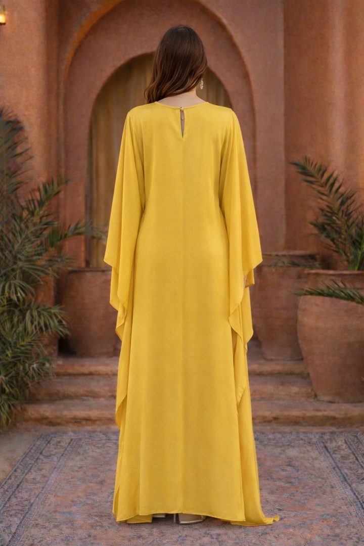 Marigold Satin Butterfly Kaftan