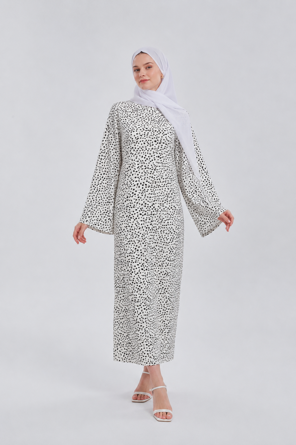 White Polka Dots Maxi Dress