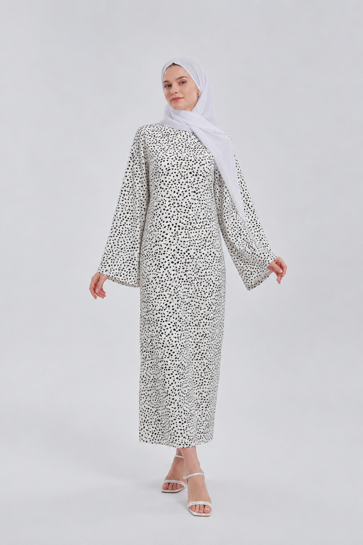 White Polka Dots Maxi Dress