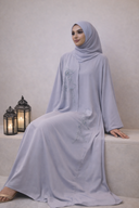 Gray Beaded Abaya