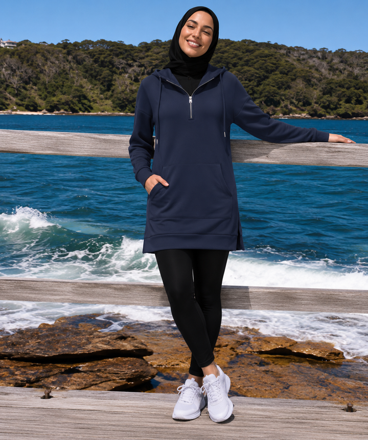 Hoodie Quarter Zip Top