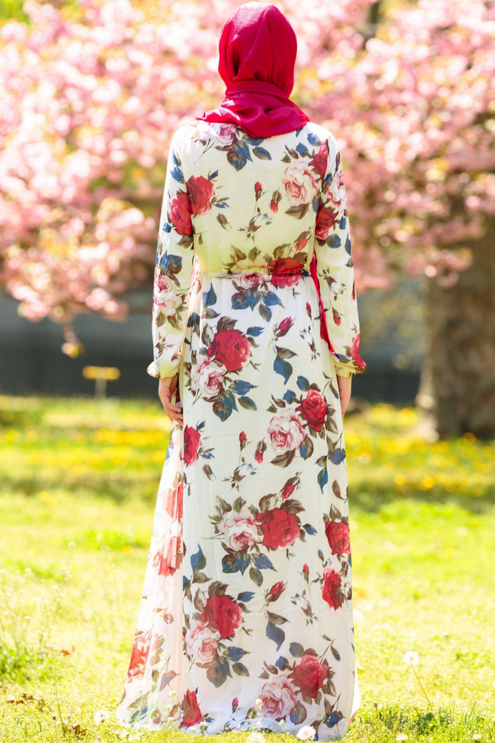 Floral Drawstring Maxi Dress-CLEARANCE