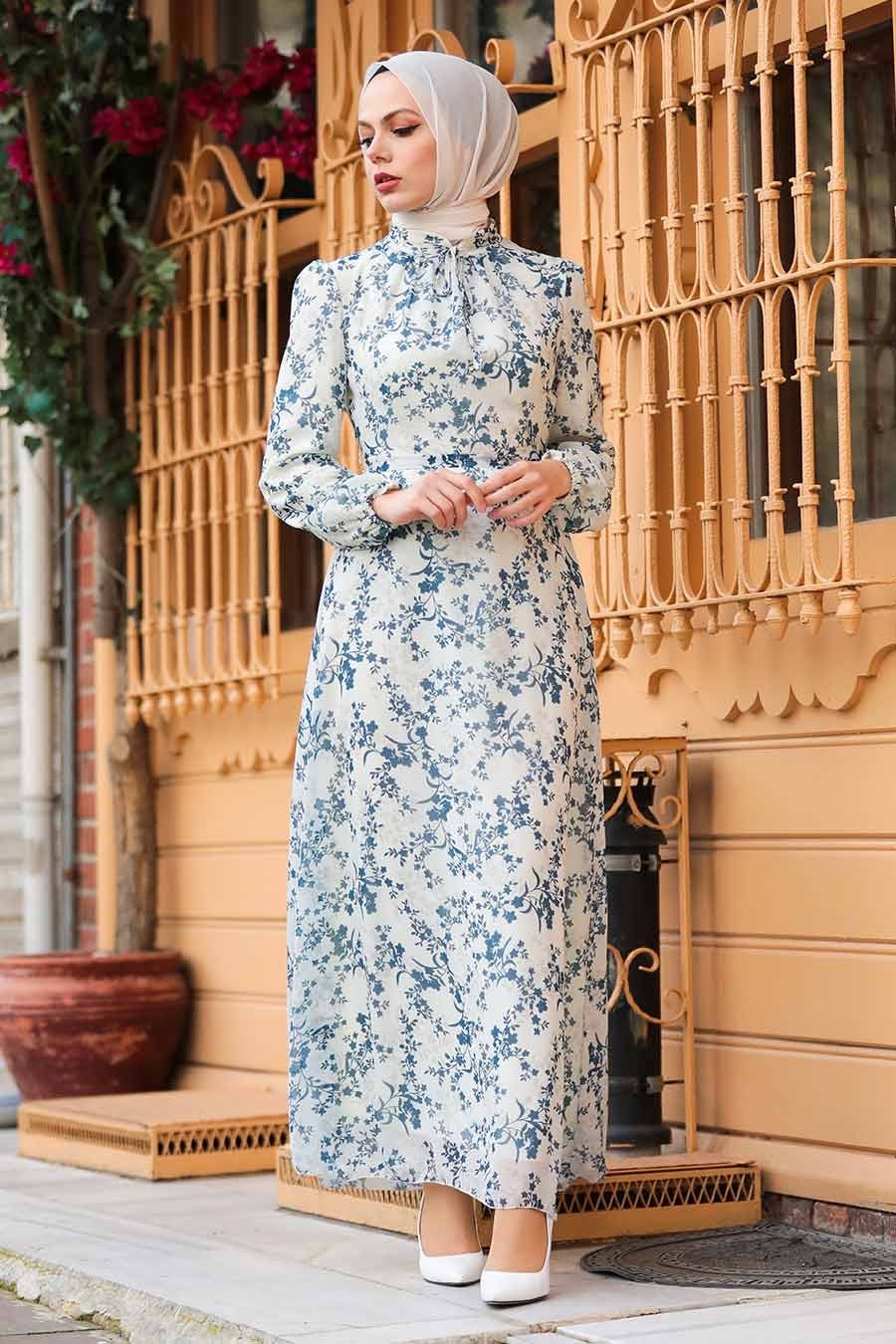 Floral Long Sleeve Maxi Dress - Urban Modesty