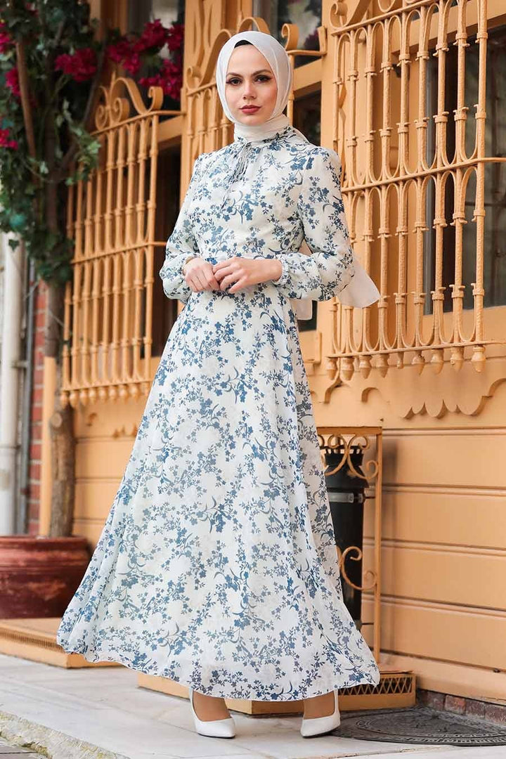 Floral Long Sleeve Maxi Dress - Urban Modesty