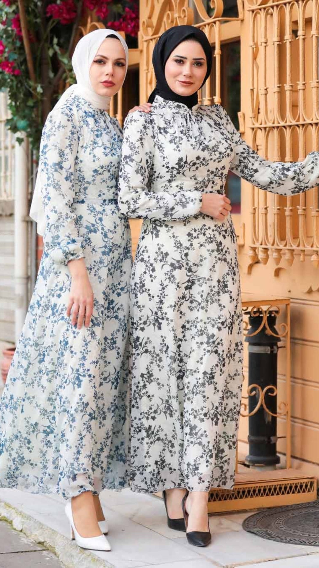 Floral Long Sleeve Maxi Dress - Urban Modesty