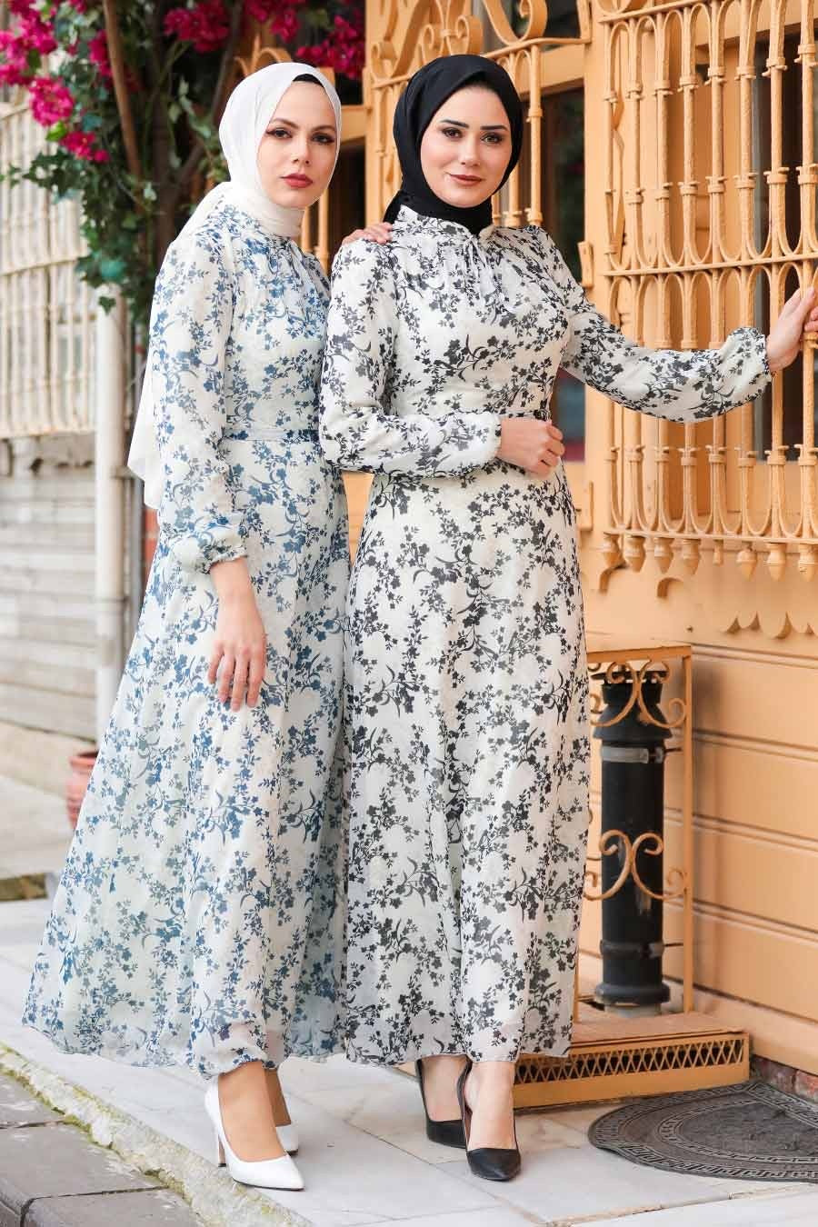 Floral Long Sleeve Maxi Dress - Urban Modesty