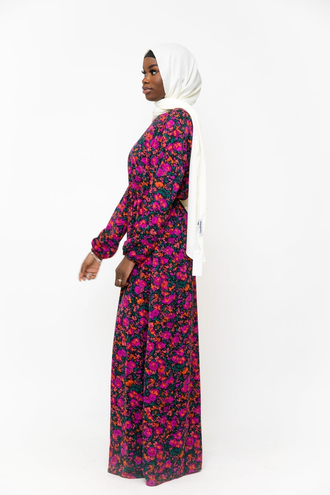 Floral Meadow Drawstring Maxi Dress - Clearance - Urban Modesty