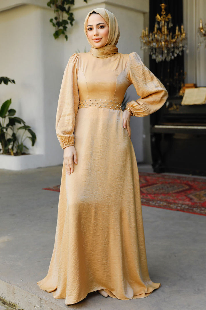 Golden Hour Shimmer Gown - Urban Modesty