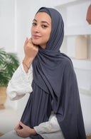 Gray Jersey Hijab with Undercap