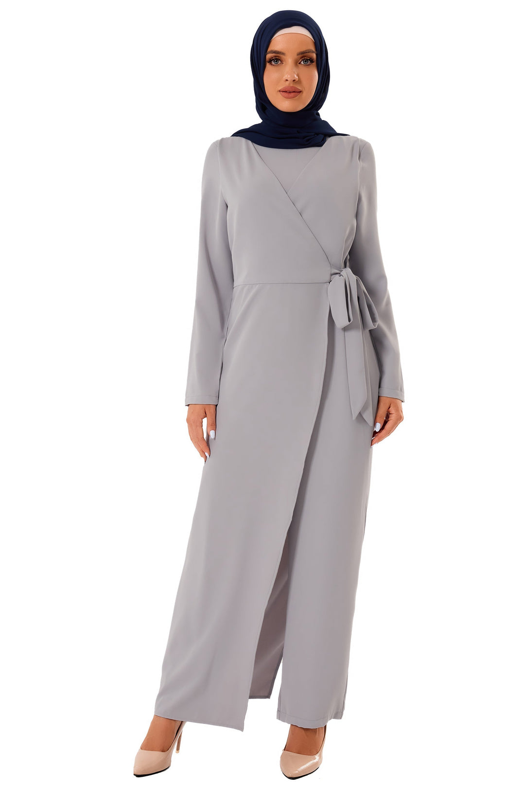 Gray Side Knot Jumpsuit-CLEARANCE