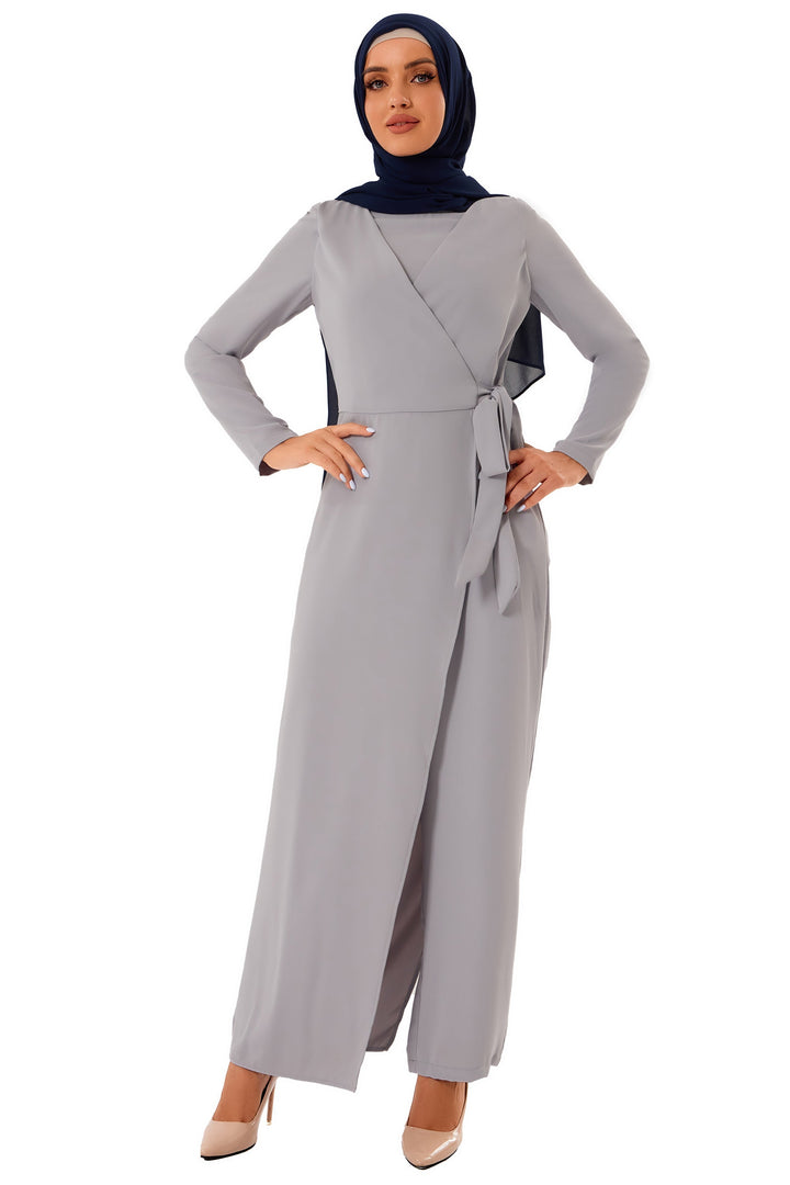 Gray Side Knot Jumpsuit-CLEARANCE