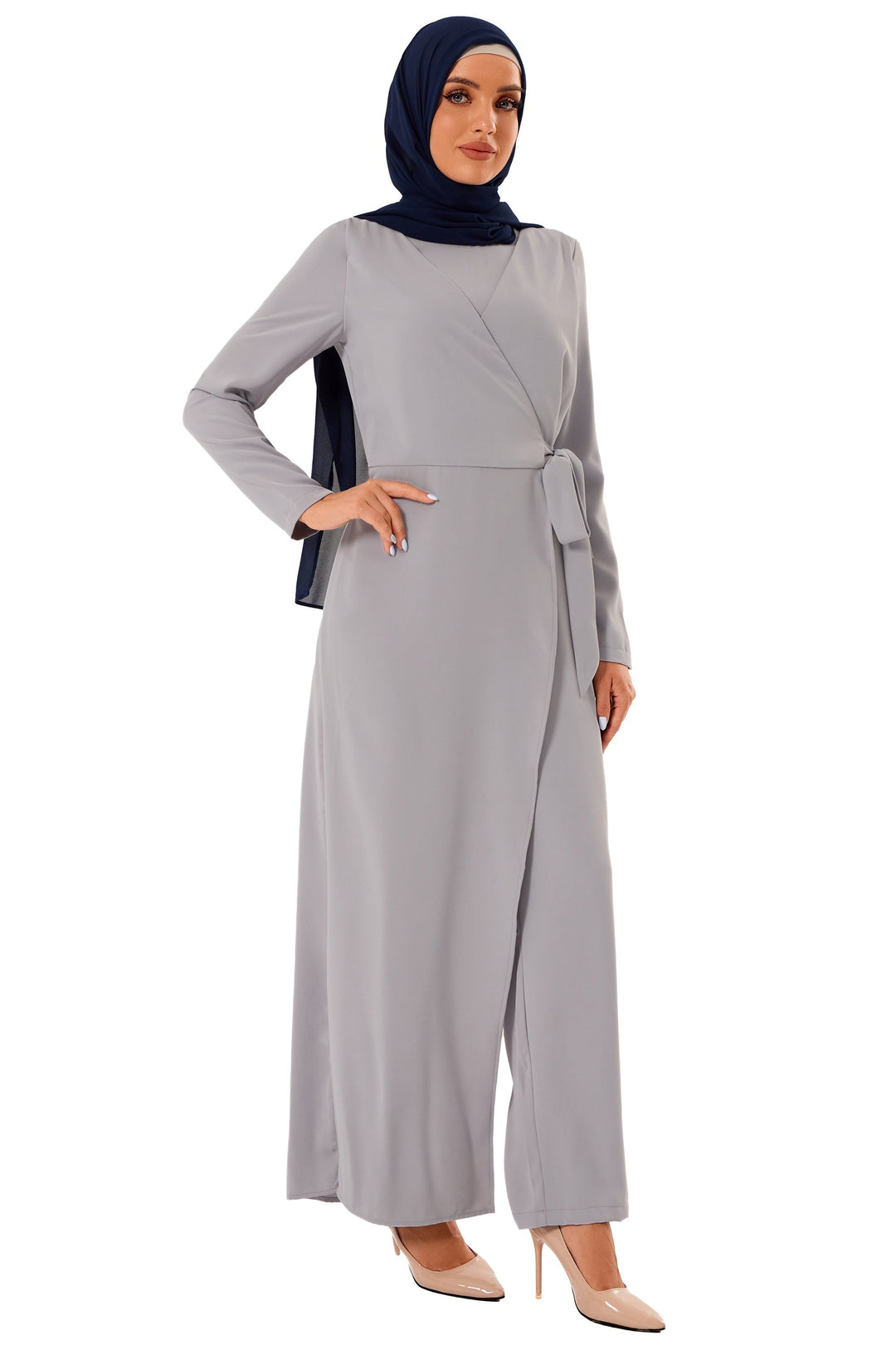 Gray Side Knot Jumpsuit-CLEARANCE