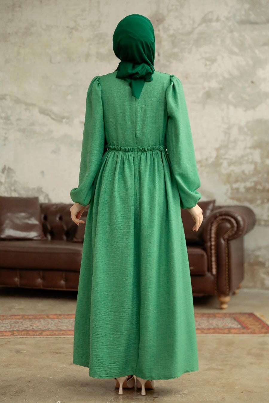 Green Lace Maxi Dress - Urban Modesty