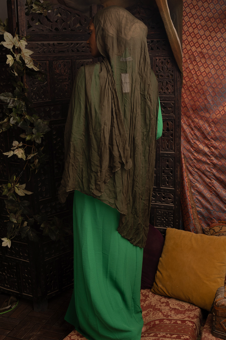 Green Sheath Abaya Maxi Dress-CLEARANCE