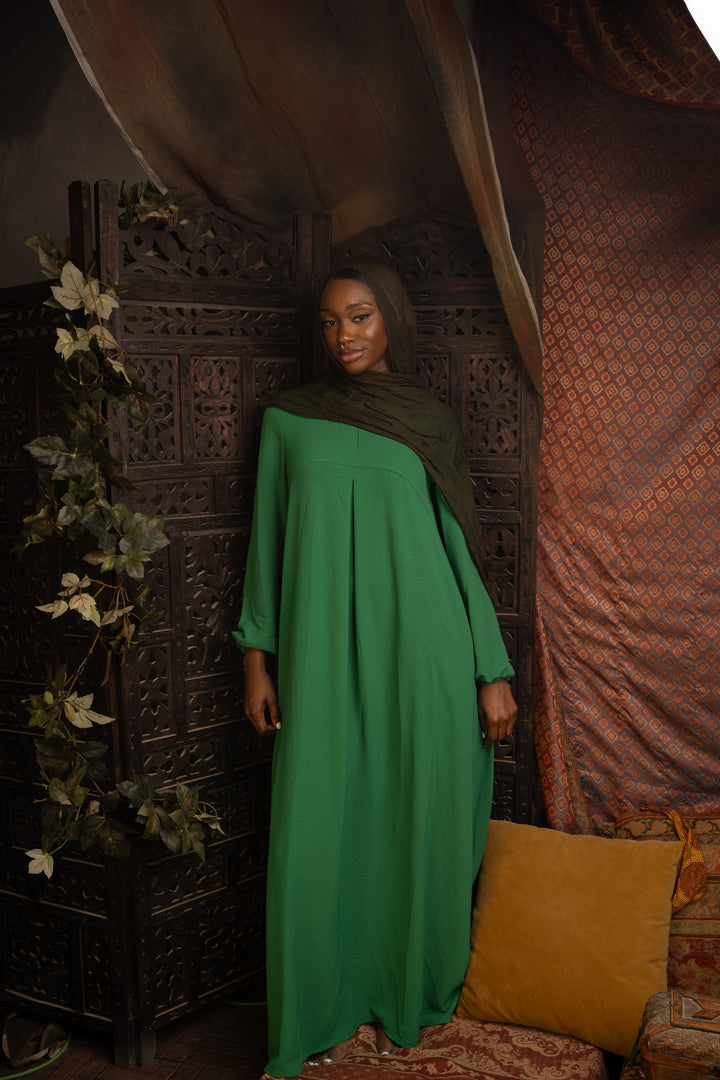 Green Sheath Abaya Maxi Dress-CLEARANCE