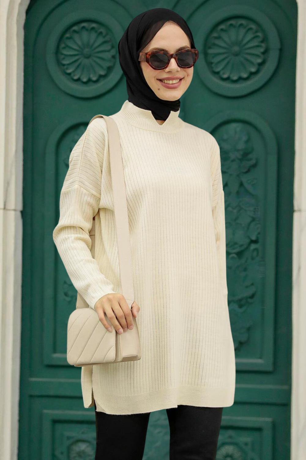 Half-Turtleneck Long Sleeve Sweater